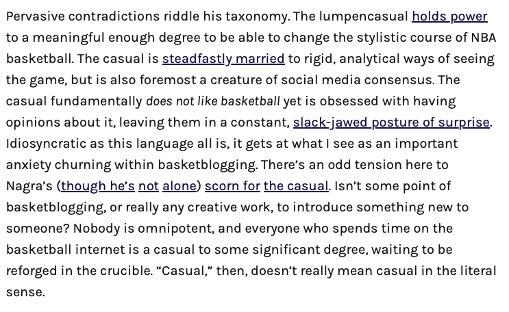 brother @redford thinks he's writing the Eighteenth Brumaire on the historiography of NBA online discourse (amazing piece if you have waded in the NBA blogosphere in last 20 years defector.com/the-state-of-b…)