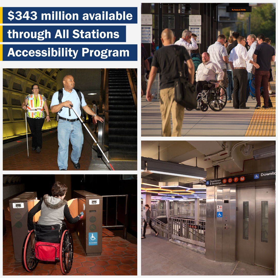 To make it easier for people with disabilities to use transit systems with the same ease as other riders, FTA today announced the opportunity for transit agencies to apply for grants through the new All Stations Accessibility Program. bit.ly/3N8H4xt