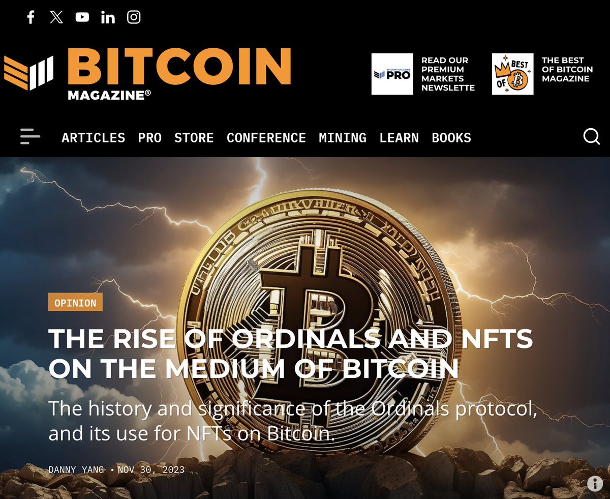 Our Founder and CEO, @huuep, has penned an in-depth overview of Bitcoin Ordinals: 'THE RISE OF ORDINALS AND NFTS ON THE MEDIUM OF BITCOIN' Ordinals have unlocked new features on Bitcoin, and Danny delves into how the new Ordinals protocol is leading to a surge of new ideas,…