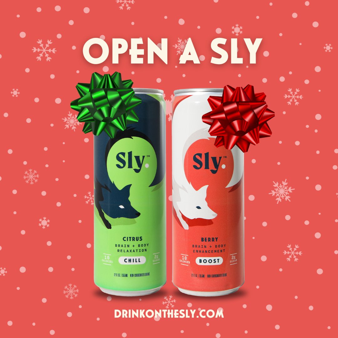 Open up a Sly for Christmas! 🎄 ❄️ ☃️ 🎁 
Shop now at DRINKONTHESLY.COM

#OpenFunOpenPlayOpenSly #DrinkOnTheSly #SlyBOOST #SlyCHILL