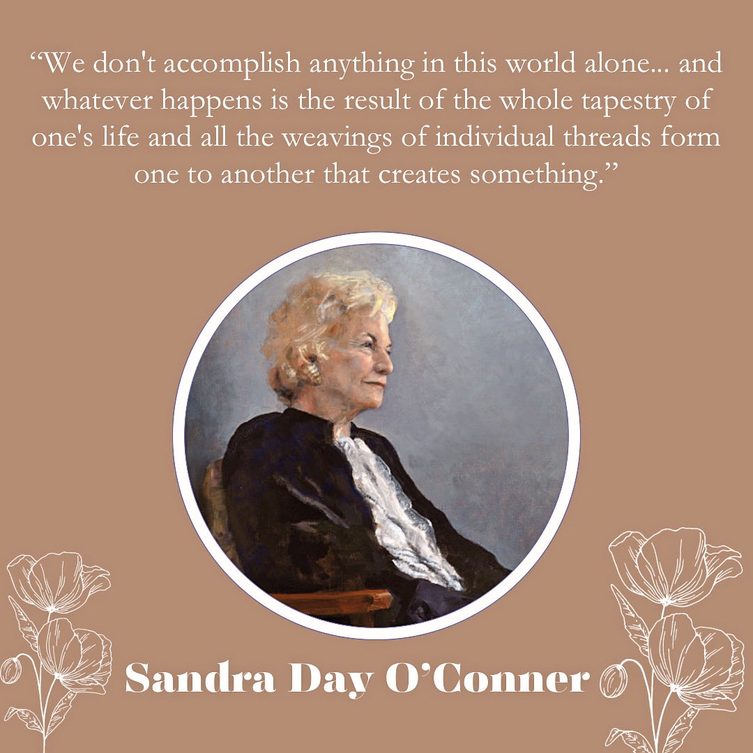 We are privileged to have watched this lioness of justice blaze the way for women at the highest levels of power. Rest in peace, your Honor.

Sandra Day O'Connor was the first woman to serve as a U.S. Supreme Court justice.