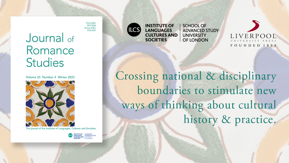 Introducing Journal of Romance Studies Vol. 23.4, a thematic issue exploring #Catalan cultural studies. Contributions range across questions of gender, canon, spatiality, (in)visibility, marginalization &amp; globalization. Online: bit.ly/JRS-23-4 <a href="/KatiusciaDarici/">Katiuscia Darici</a> <a href="/ILCS_SAS/">ILCS</a>
