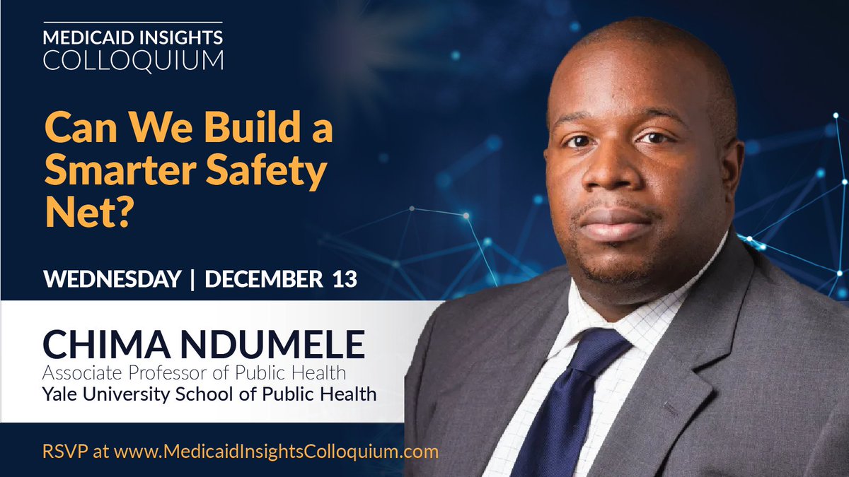 Medicaid policy folks: Our next Medicaid Insights Colloquium is set for December 13. Very excited to welcome Chima Ndumele (@YaleHPM), moderated by @povertyscholar (@CornellBPP). Register here: us06web.zoom.us/webinar/regist…