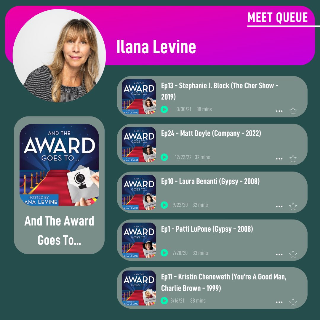 #bpnmeetqueue 
Re-introducing some #andtheawardgoesto faves on ⁦<a href="/BwayPodNetwork/">Broadway Podcast Network 🎙 (BPN)</a>⁩ !
Bpn.fm/atagt 
#mattdoyle #pattilupone #laurabenanti ⁦<a href="/KChenoweth/">Kristin Chenoweth</a>⁩ ⁦<a href="/StephanieJBlock/">Stephanie J. Block (she/her)</a>⁩ ❤️