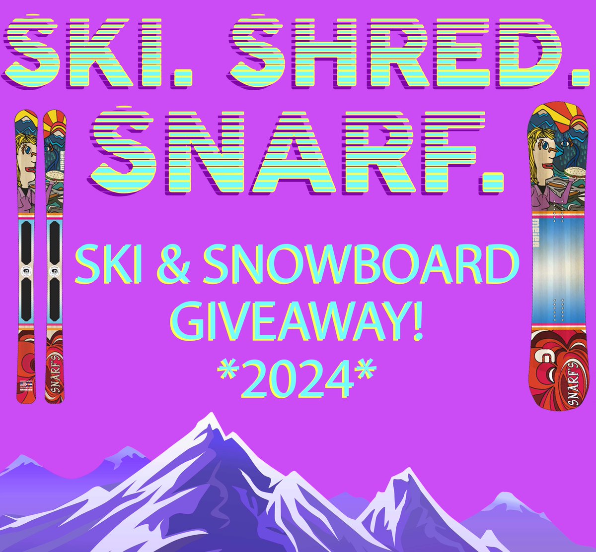 We're relaunching our Ski.Shred.Snarf giveaway sweepstakes! Starting today through Jan 15, 2024, you can enter to win the following:
- Snarf's-styled skis or snowboard
- Free wax and tune from <a href="/Meierskis/">Meier Skis</a>
- $100 Snarf's gift card
- AND MORE!
Click the link in our bio to enter now!