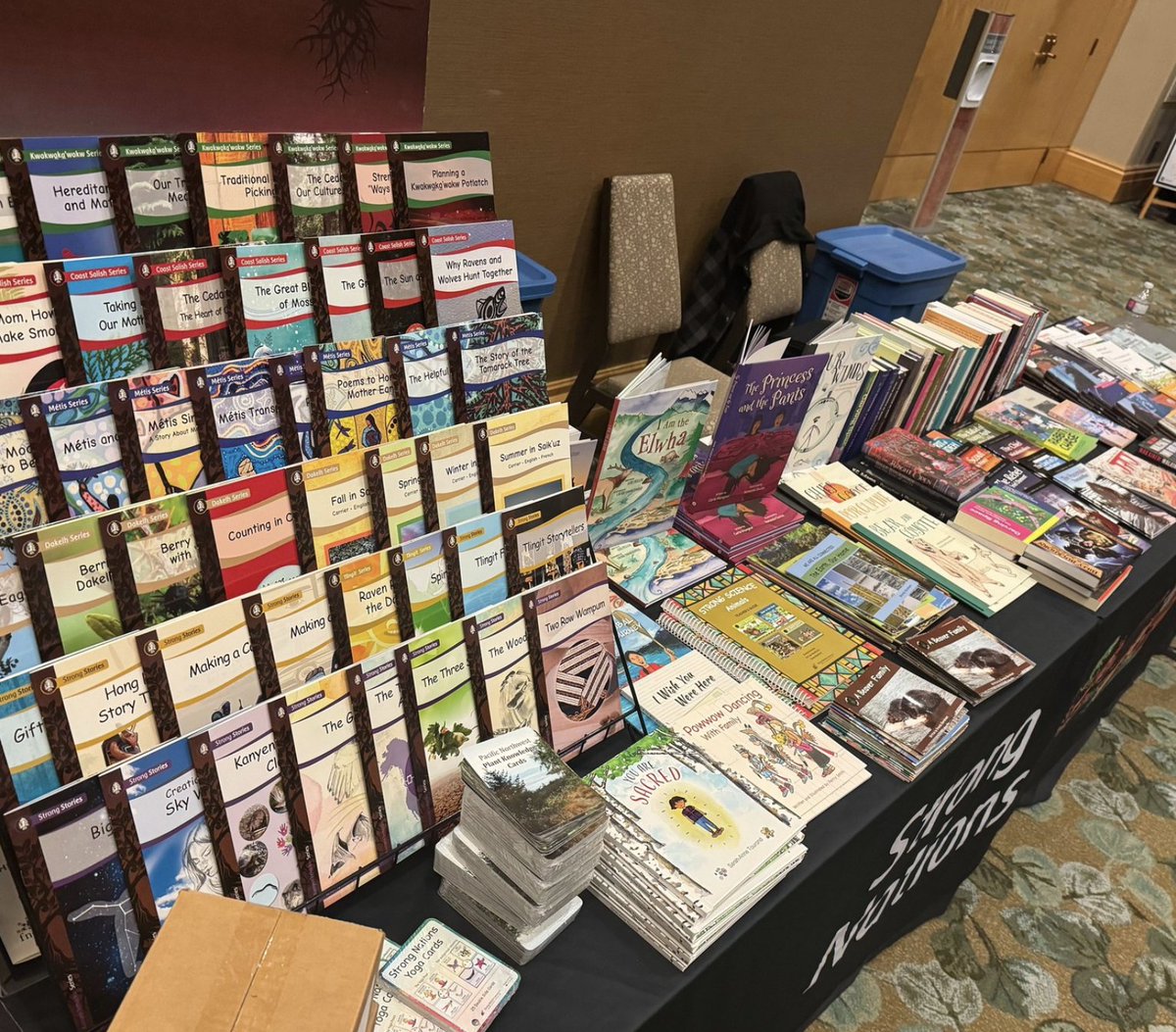 We're all set up at the FNESC Conference today! Come check out our latest releases, like our Strong Science - Animals series and picture books The Princess and the Pants and You Are Sacred! Peggy Janicki, author of The Secret Pocket, will be with us  at 12pm  to sign books. :)