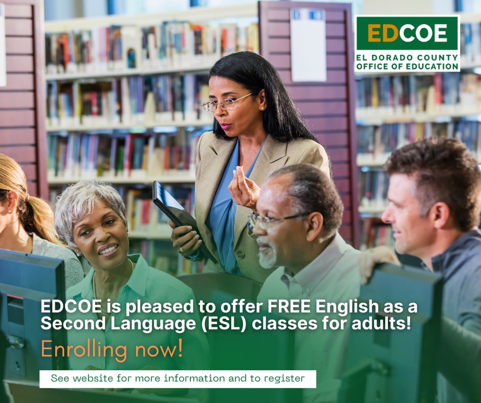 ElDoradoCOE's tweet image. 🗓️ Current ESL classes wrap up by Dec 15th! 📚 Exciting news: ESL classes resume in January 2024. 🎉 Secure your spot now by registering! 🖊️ Have questions? Call 530-295-2239. Thank you for your interest! #ESLClasses #NewYearLearning