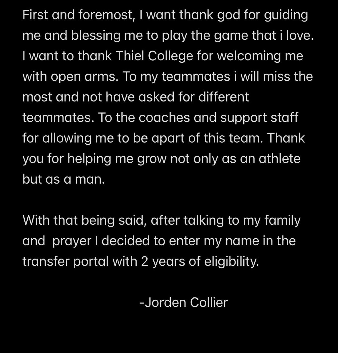 imjorden2's tweet image. I am officially in the transfer portal.
2 years of eligibility.
Thank you Tomcats🤘🏾