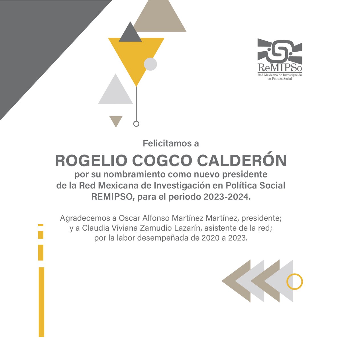 REMIPSO (@remipso) on Twitter photo Agradecemos a <a href="/oamartinez2/">Oscar A. Martínez-Martínez</a> por estos años en la presidencia de #REMIPSO especialmente por su trabajo de difusión de la ciencia durante la pandemia junto con <a href="/ClaudiaVZamudio/">Claudia V. Zamudio-Lazarín</a> 
Bienvenido <a href="/acogco/">Adolfo Rogelio</a> a la presidencia de #REMIPSO Agradecemos a <a href="/oamartinez2/">Oscar A. Martínez-Martínez</a> por estos años en la presidencia de #REMIPSO especialmente por su trabajo de difusión de la ciencia durante la pandemia junto con <a href="/ClaudiaVZamudio/">Claudia V. Zamudio-Lazarín</a> 
Bienvenido <a href="/acogco/">Adolfo Rogelio</a> a la presidencia de #REMIPSO