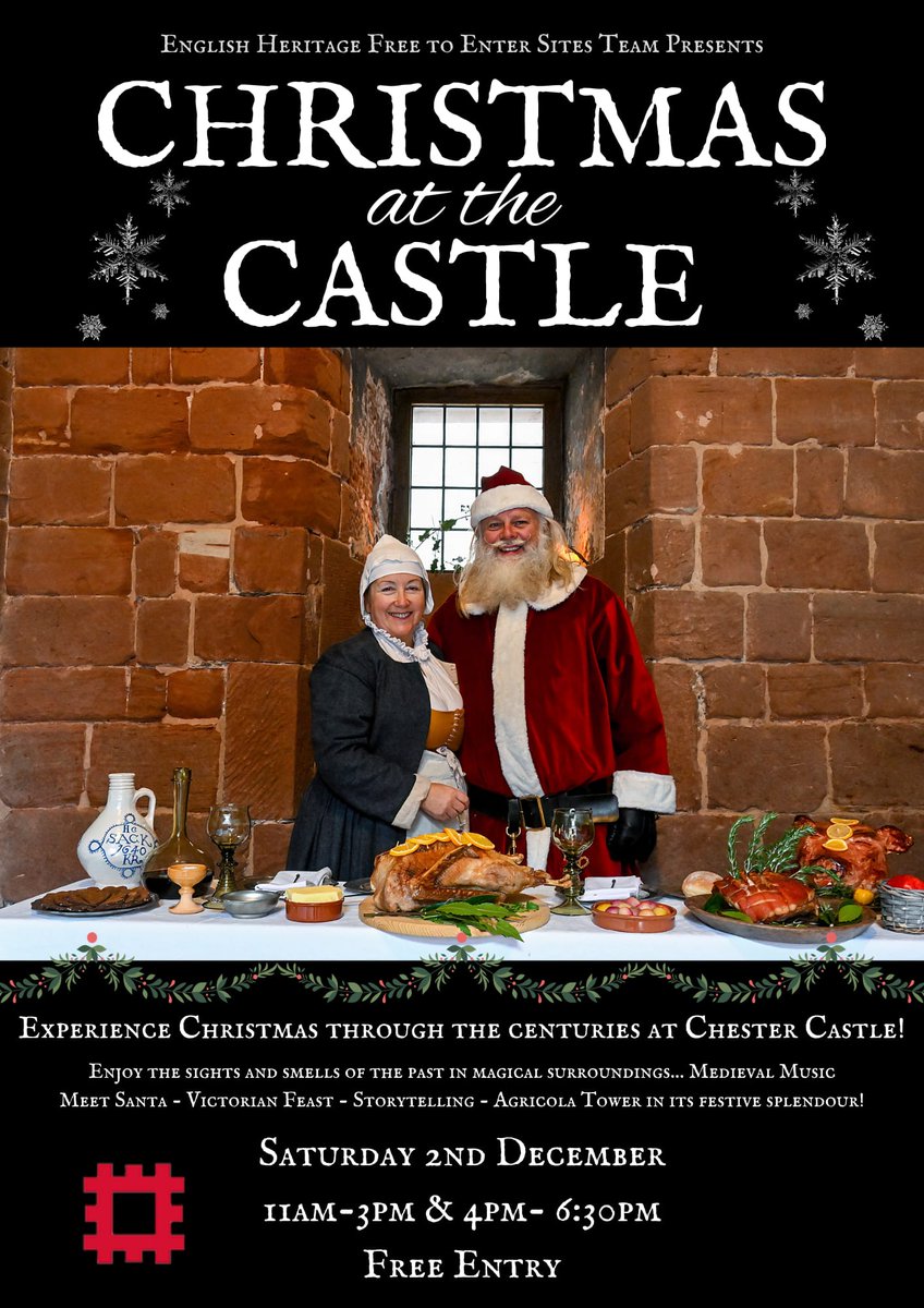 Come along and join our friends <a href="/englishheritage/">English Heritage</a> to celebrate #Chester Castle through the Centuries at Christmas.  There will be Medieval music, a Victorian feast and storytelling. The Castle will be open tomorrow (2 December) from 11am-3pm &amp; 4pm - 6.30pm. Entry is free.