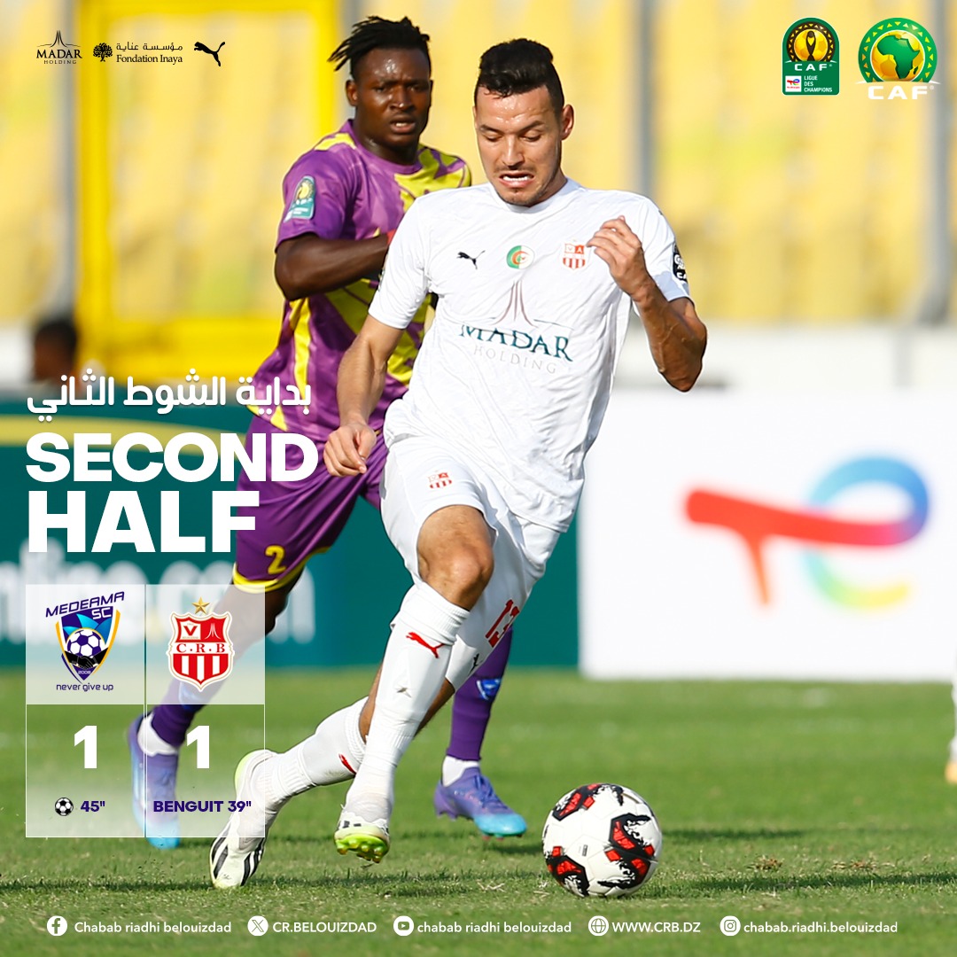 Crbelouizdadoff's tweet image. #SECONDHALF 
🟦🟨 MSC 1-1 CRB 🟥⬜