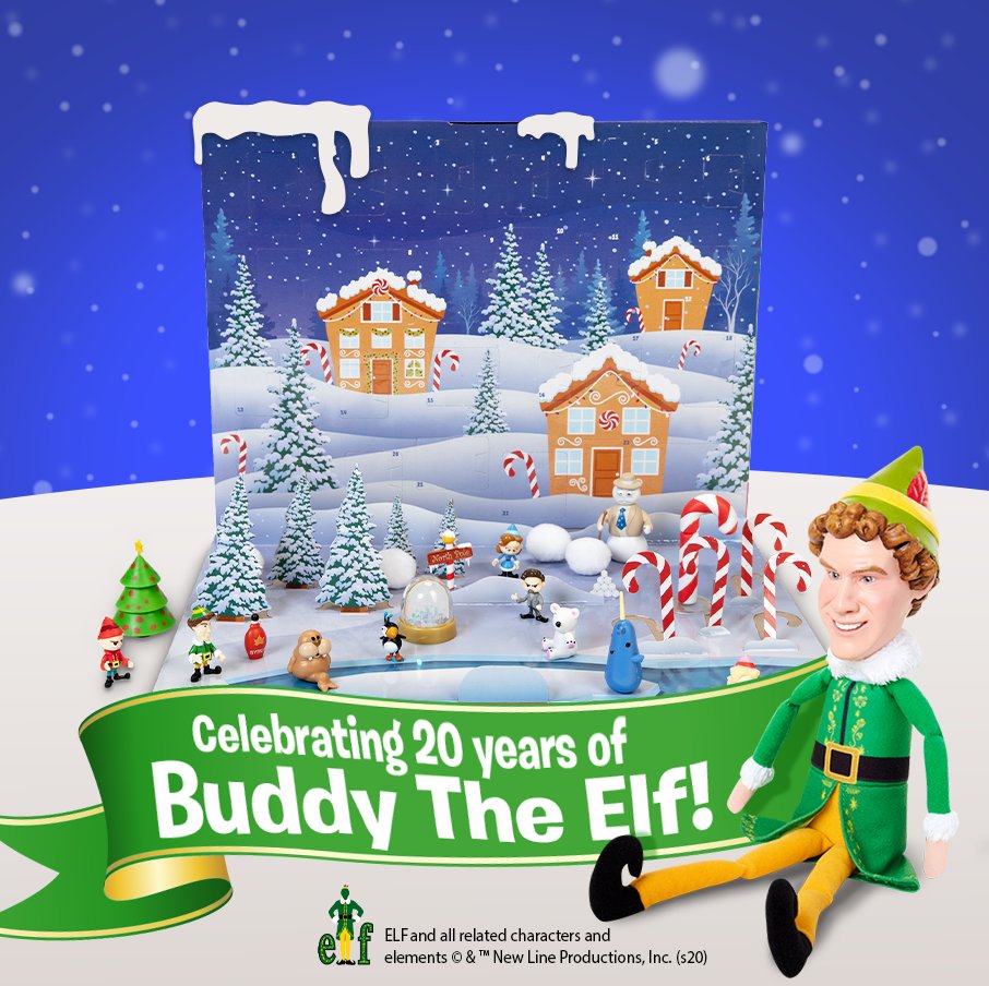 The countdown to Christmas begins today!🎄✨ Join in on the fun and celebrate 20 years of Buddy the Elf with our Advent Calendar and Talking Plush (sold separately)! Get yours now at @Amazon! #BuddyTheElf #ChristmasCheer #AnniversarySpecial #HolidaySeason #Elf