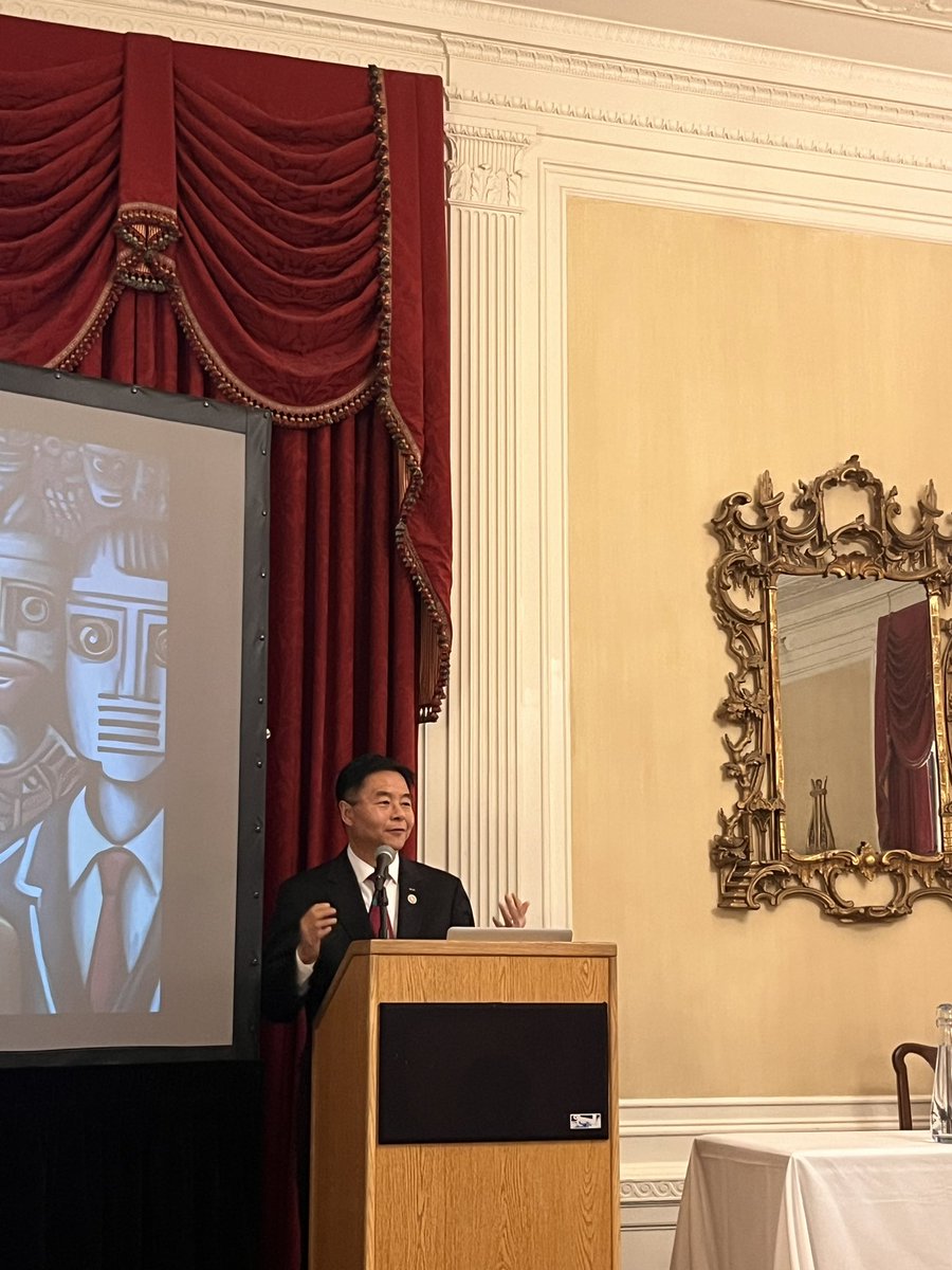 Congressman Ted Lieu @tedlieu giving his thoughts on AI regulation to close out today’s session #AIDemocracy