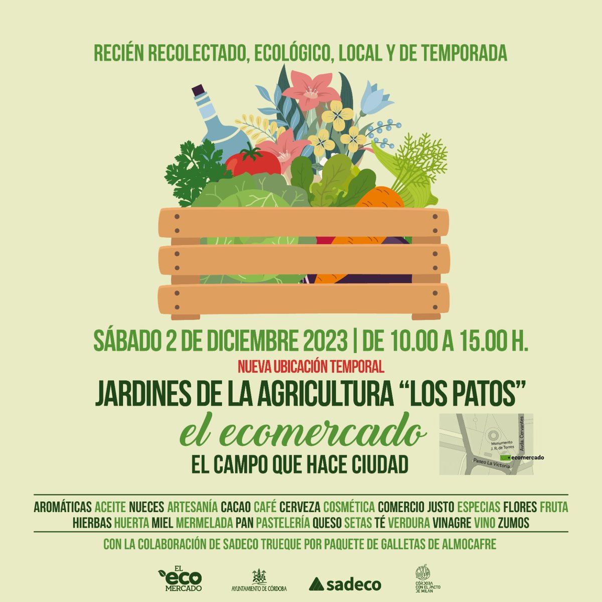 El ecomercado (@elecomercado) on Twitter photo Sois cerca de 1000 seguidores y aún no os habíamos convocado.
Os esperamos mañana 
PERO ESTAREMOS EN UN NUEVO LUGAR.
EN LOS JARDINES DE LOS PATOS
No dejéis de venir.
Os estaremos esperando con los brazos abiertos.
Mañana toca #ecomercado Sois cerca de 1000 seguidores y aún no os habíamos convocado.
Os esperamos mañana 
PERO ESTAREMOS EN UN NUEVO LUGAR.
EN LOS JARDINES DE LOS PATOS
No dejéis de venir.
Os estaremos esperando con los brazos abiertos.
Mañana toca #ecomercado