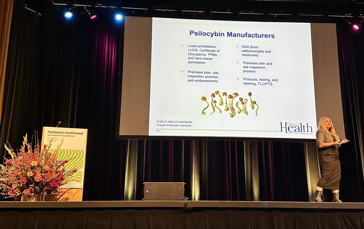 🍄  Update on the first 6 months of America’s first regulated access program for psilocybin from the Oregon Health Authority, at Horizons today:
* Over 600 people treated (more than clinical trials to date), and ~70% came from out of state
* 182 licensed facilitators across 19