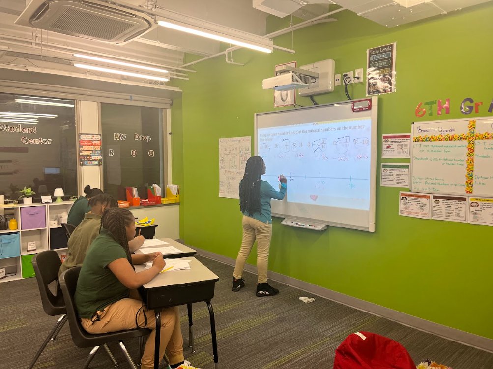WashGlobalPCS's tweet photo. CLASS SPOTLIGHT

Ms. Berry's sixth graders learned about rational numbers in math class this week! They differentiated between fractions and decimals, as well as positive &amp; negative numbers, as they plotted numbers from lowest to highest on a number line. https://t.co/x53RrbLjjo