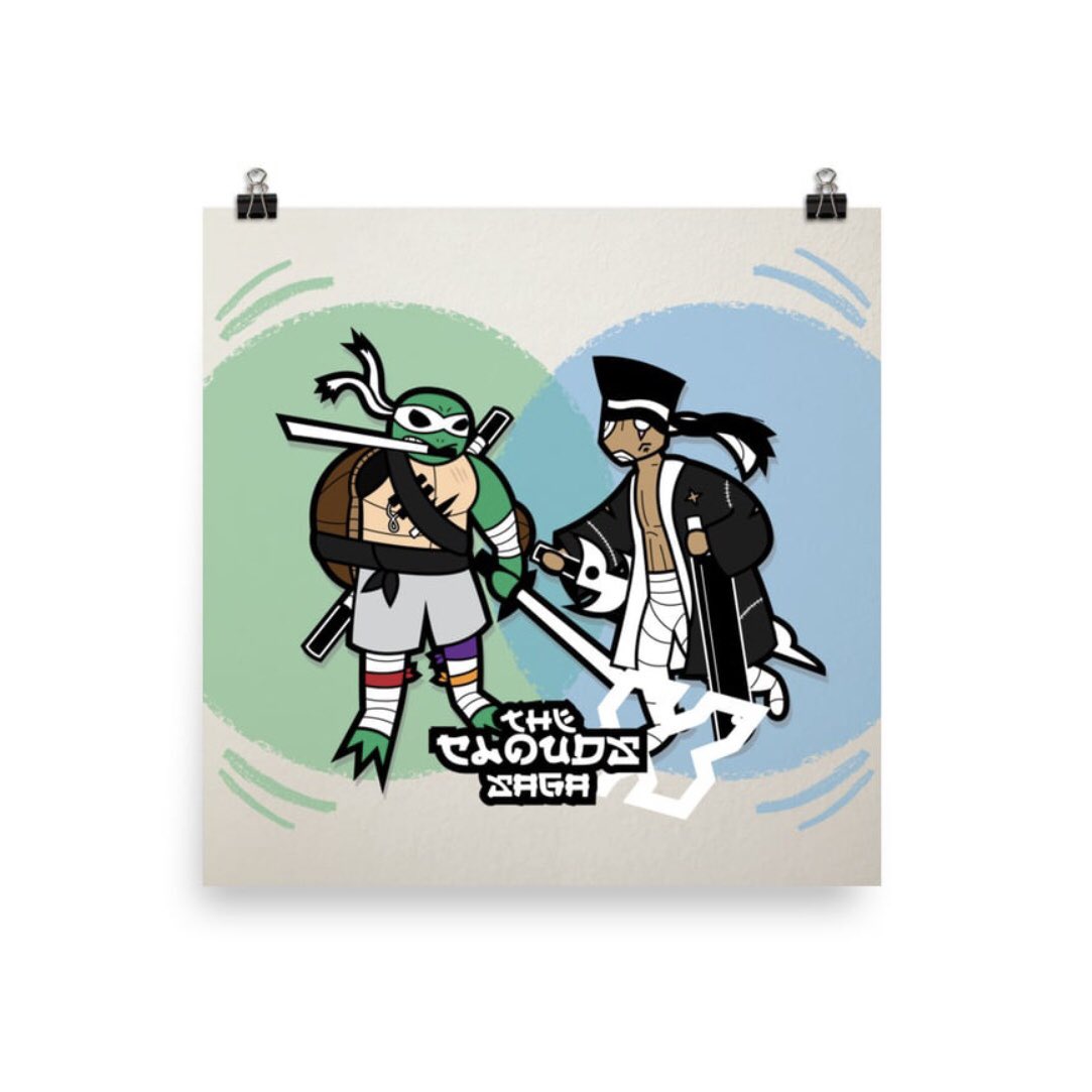 clouds_saga's tweet photo. THE CLOUDS SAGA X IS BACK FOR SZN 2! 

Leonardo joins the battle with Mac, the Samurai! ⚔️

All Prints Available Now ✨
https://t.co/2asEcI7xjL https://t.co/KEvAL7apQg
