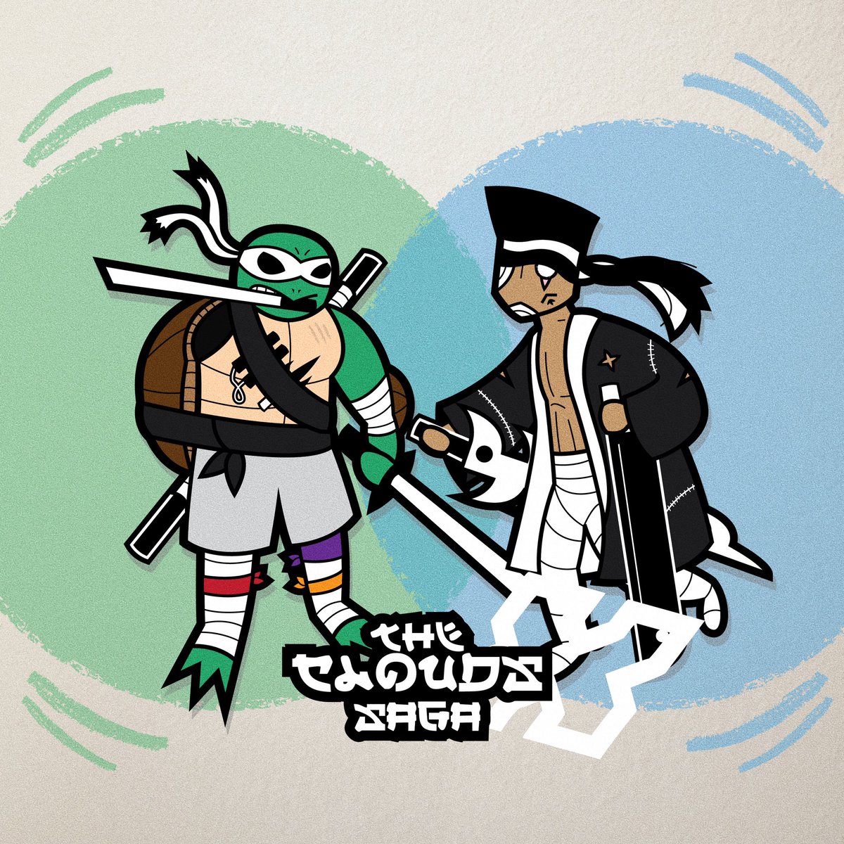 clouds_saga's tweet photo. THE CLOUDS SAGA X IS BACK FOR SZN 2! 

Leonardo joins the battle with Mac, the Samurai! ⚔️

All Prints Available Now ✨
https://t.co/2asEcI7xjL https://t.co/KEvAL7apQg