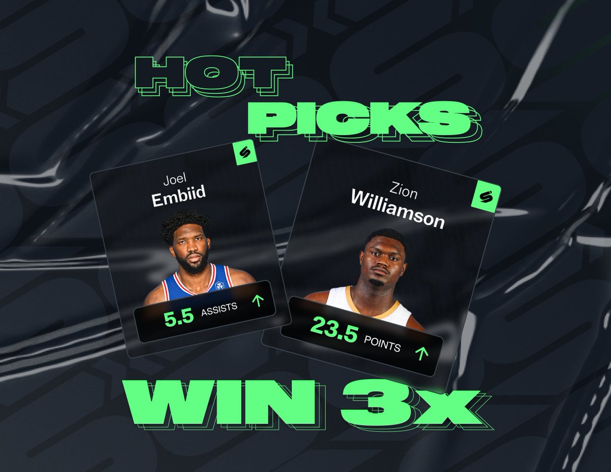 🔥 Hot Picks #NBA

Embiid O 5.5 Ast
Williamson O 23.5 Pts

Get your picks in 👉 app.sendpicks.io

#DFS $SEND