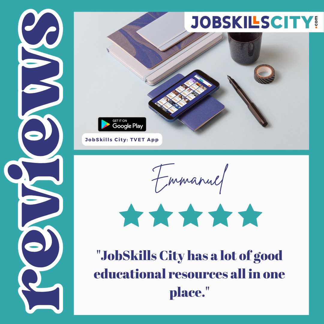 Dive into a world of resources tailored to your needs.📚🚀

JobSkills City simplifies your learning experience.🌟 

Ready to explore? 
Download now on Google Play! 📲📚

#JobSkillsCity #JSC #UserExperience #Testimonials #UserReviews #TVET #TVETapp #VocationalEducation #Explore