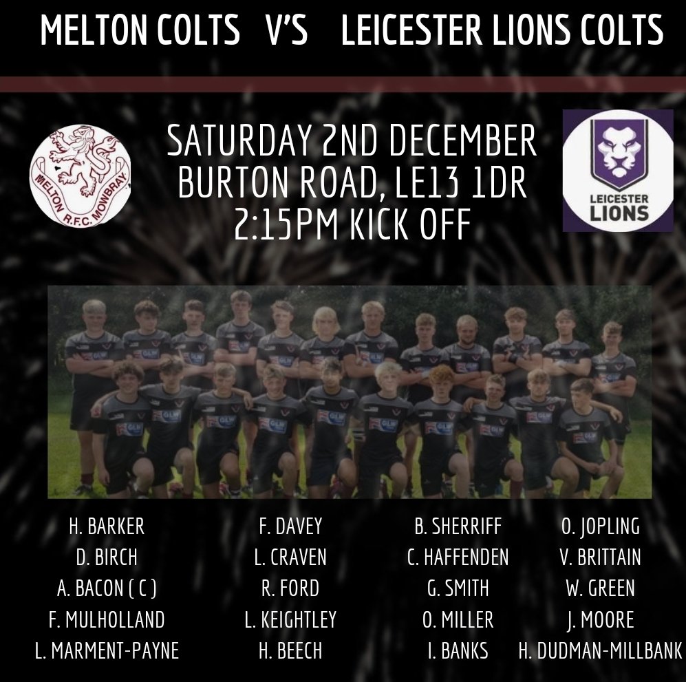 Until we are told its a No Go - here's the teamsheets for tomorrow's game.
2 at home with <a href="/belperrufc/">Belper Rugby Club</a> &amp; <a href="/LeicsLionsRFC/">Leicester Lions RFC</a> visiting. 
Development XV away at <a href="/LboroRFC/">Loughborough RFC</a> 

#weatherpermitting #matches #teamsheets #rugby #grassrootsrugbyclub