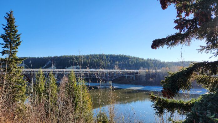 mypgnow's tweet photo. This is not a drill: Simon Fraser Bridge to fully re-open this weekend 
https://t.co/dtY0GPRSYi | #CityOfPG #PrinceGeorge https://t.co/En81g26TWo
