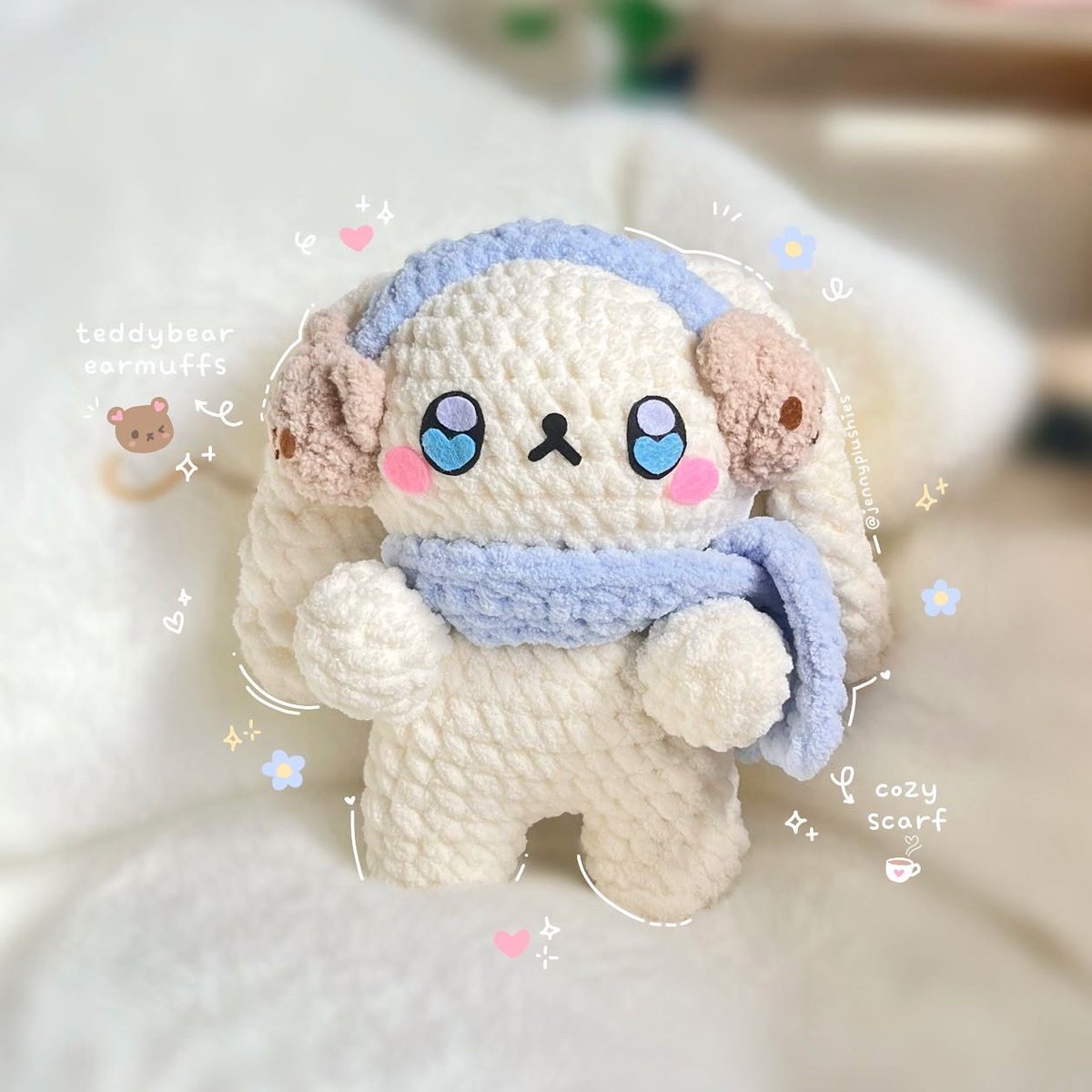jennyplushies's tweet photo. Winter Bunny w/ long floppy ears! Tester call is currently ongoing! Check my most recent IG post for more details on how to apply! #testercall #crochet #winterbunny #bunnydoll #Amigurumi #Christmas2023 #ChristmasCountdown https://t.co/0ZxGyBQbNl