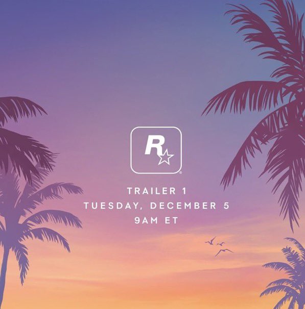 bound2impact's tweet photo. GTA VI first trailer will be released on Tuesday.

#GTA6  #RockstarGames https://t.co/clxgsbN1XK
