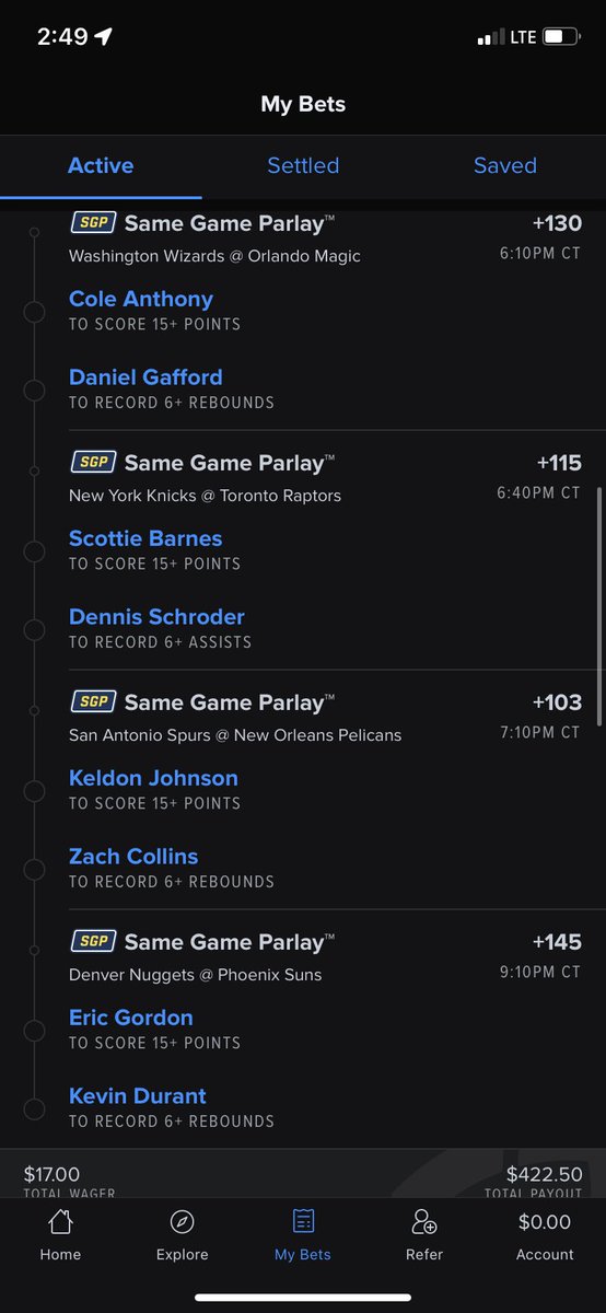 Ruiz0256's tweet photo. 15/6 parlay odds at +2385 https://t.co/5BGOf0ZOrk