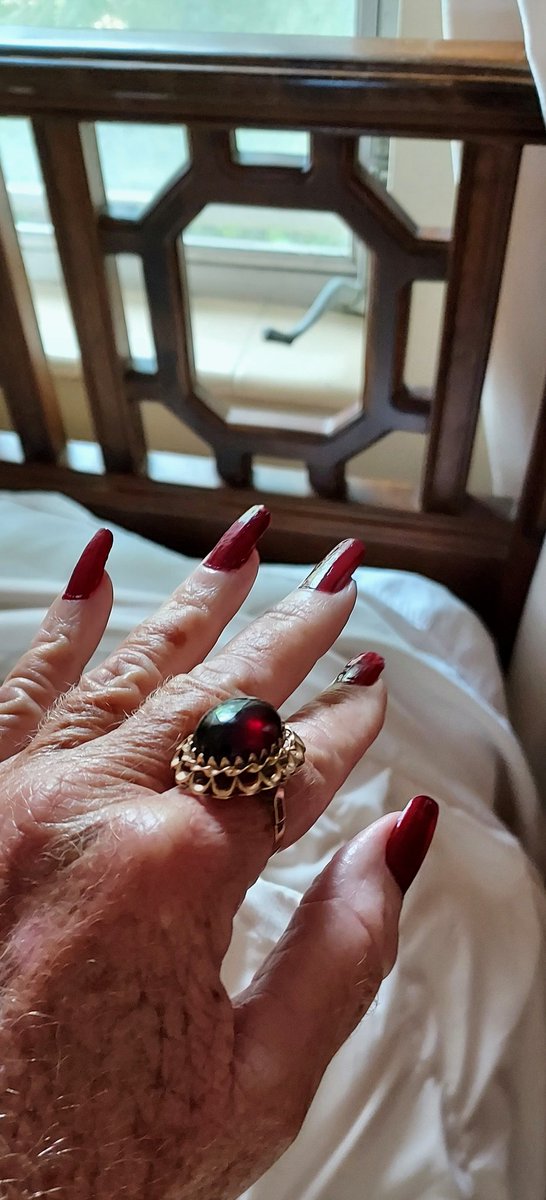 Mojoridin2003's tweet photo. I painted my nails today with a new fingernail Polish. And I thought it looked kind of like blood. I'm like what the heck is the name of this Polish? Looked on the bottom. And it said 'we are female.' are we still permitted to use that word?
.
.
.
#longfingernails https://t.co/CVzaDiwXEC