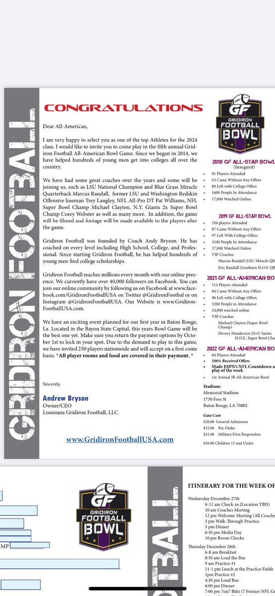 dee7burns's tweet photo. Beyond Blessed! Beyond Honored! Truly thankful that I get to showcase my skills at the @GridironFootbal Bowl!!! Hopefully everyone comes out and support me and my teammates as well! @NoahLucas_52 @lockdownLos21 https://t.co/BBbmrbQten