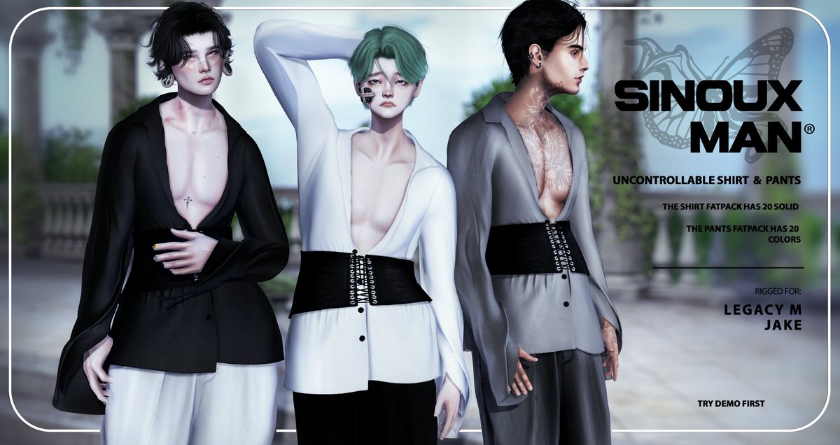 sinoux_sl's tweet image. HEY BOYS!!!!  🖤🖤🖤
i'm loving taking care of my boys!! 
Disponible in mainstore wirh descont GOAT66.
You get another 15% off if you join our group !!

Link in bio  

#secondlife #sl #menssl #boys #style #metaverse #kpop #kawaii #oriental #streetstyle