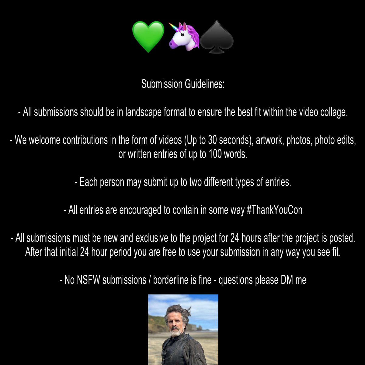 MariaSB85NYY's tweet photo. Submissions are being accepted!! 

For Google Drive please submit  at link below ⬇️ 

All other see photos for submission options

https://t.co/0f4k0tvwOy

Please share 💚🦄♠️

#ThankYouCon #ThankYouConOneillProject #OFMD #IzzyHands #ConOneill #OurFlagMeansDeath #FanProjects https://t.co/6dj3TDZkM4