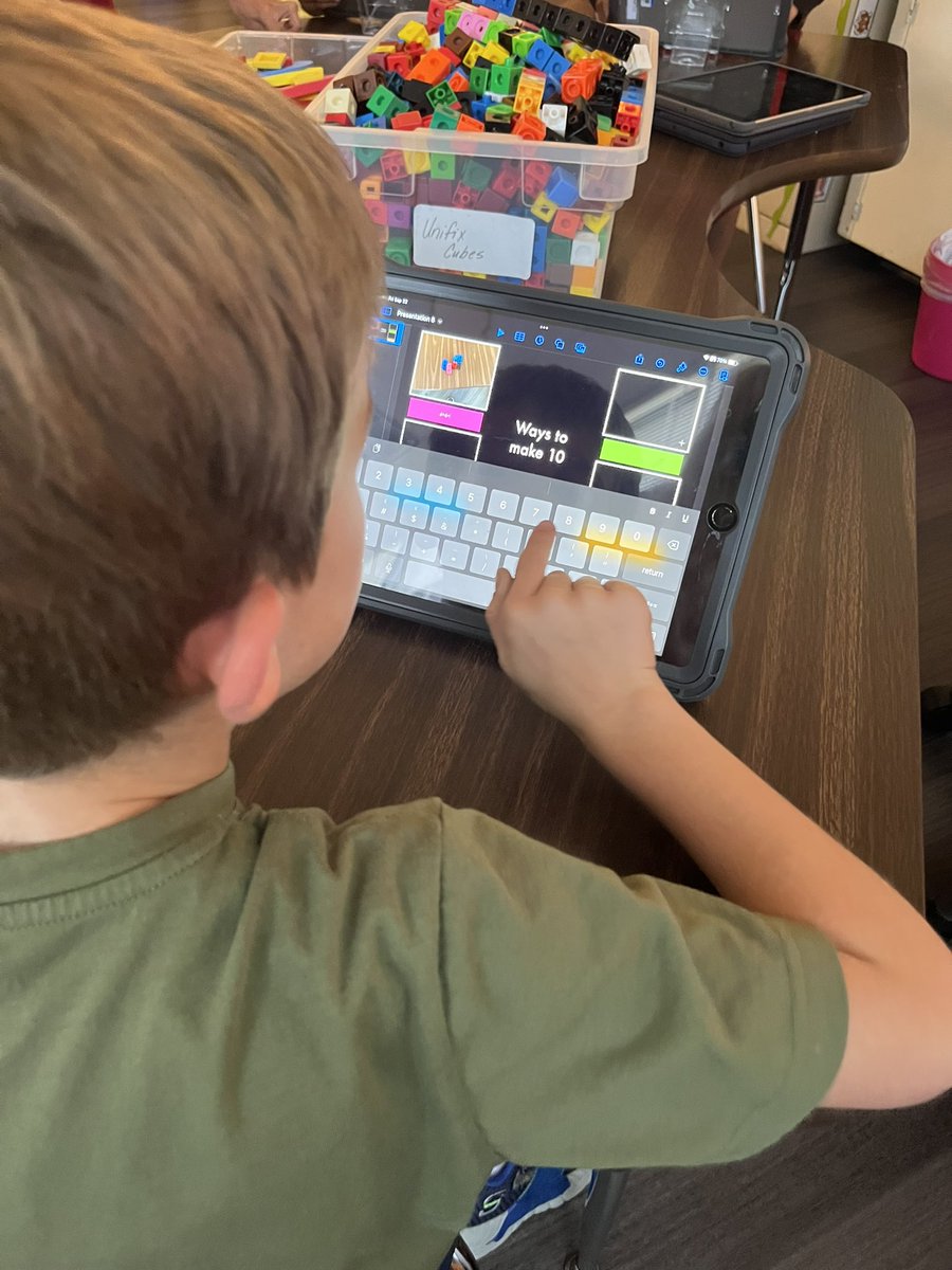 katgracea's tweet photo. Students in Ms. Roderick’s class at @TerrTigers using Keynote and manipulatives to show different ways to make 10! https://t.co/pBHDdAEd1S