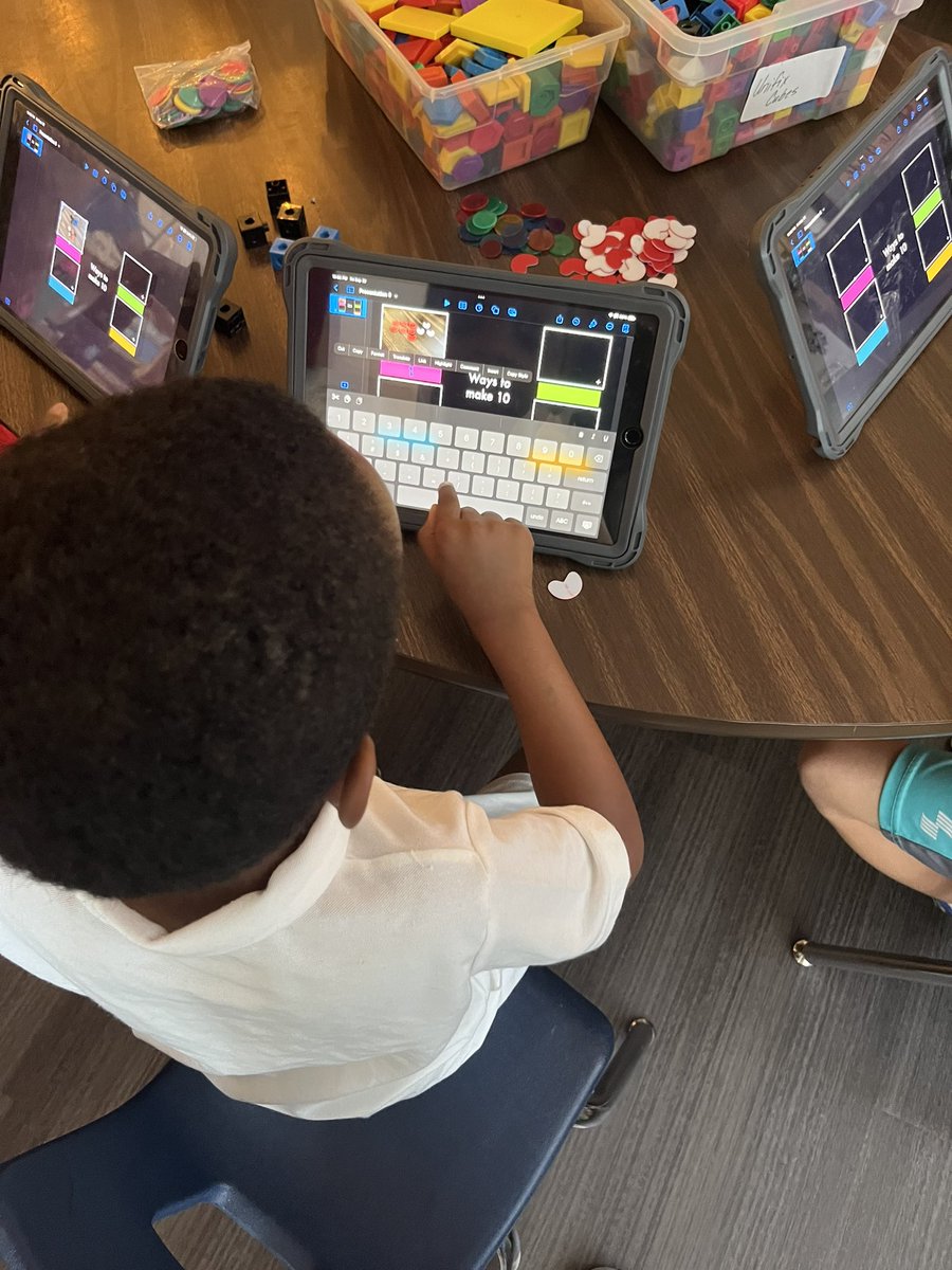 katgracea's tweet photo. Students in Ms. Roderick’s class at @TerrTigers using Keynote and manipulatives to show different ways to make 10! https://t.co/pBHDdAEd1S