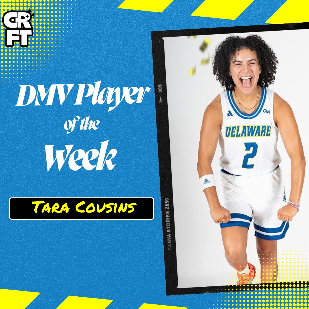 cantretireproj's tweet photo. Congrats to @taramcuz, our DMV Player of the Week!
23 PTS, 9 REB, & 2 AST in a @DelawareWBB win vs. American University on Wednesday! ๐ฅ๐ฅ
#dmvpotw #dmvplayeroftheweek #delawarebasketball #delawarewbb #taracousins #hoopers #NCAAWBB https://t.co/DrzPUtGrl2