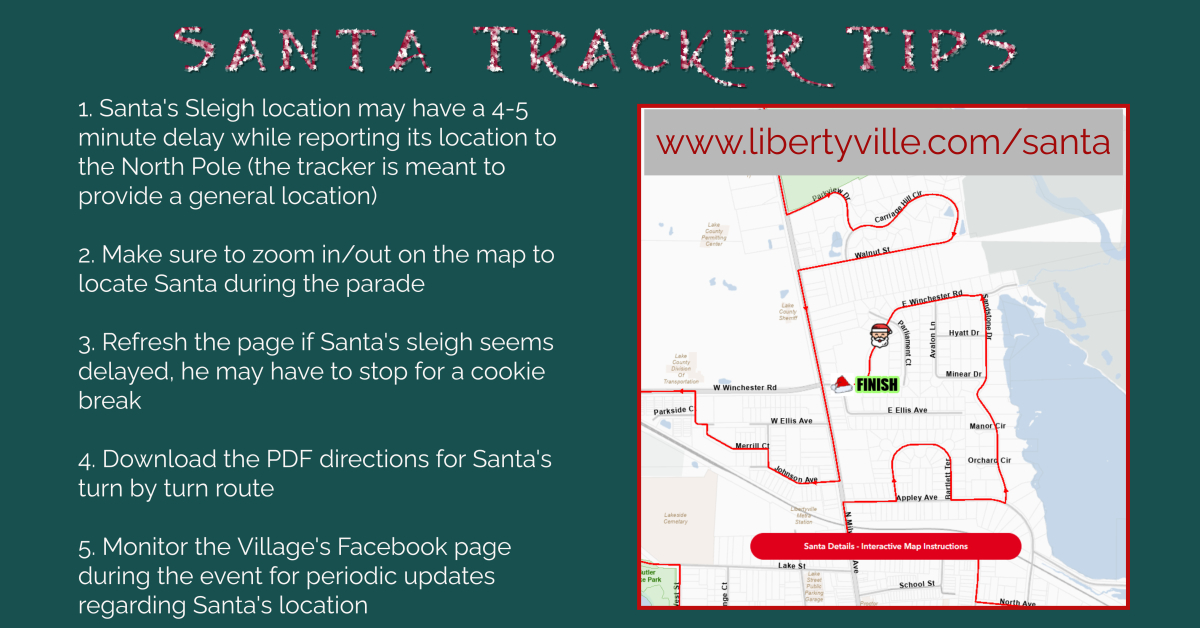 Santa is Coming to Town Tomorrow! The Libertyville Santa Parade will begin tomorrow (December 2nd) at 2:00 p.m.