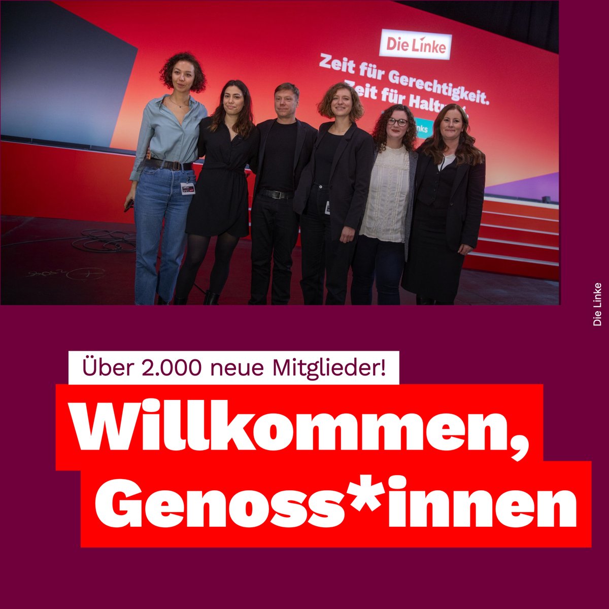 dieLinke's tweet photo. Über 2.000 neue Mitglieder seit Oktober! Bei uns ist Platz für alle, die etwas tun wollen für soziale Gerechtigkeit, die die Probleme nicht bei Migrant*innen suchen, sondern in der ungleichen Verteilung des Reichtums sehen. Und wenn du das auch so siehst, warum nicht 👉 https://t.co/ZA97PxG16p #DieLinke