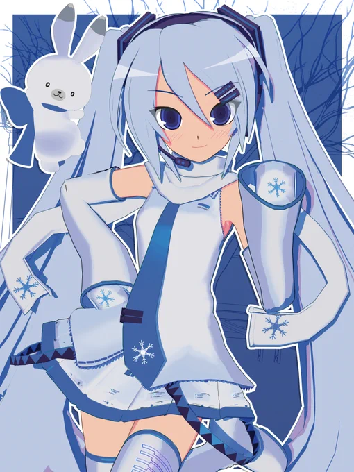 Snowflake  Hatsune Miku's Winter Transformation!  At the strike of 12 at the beginning of December, my Miku transformed into Snow Miku! - majin_kz feat 初音ミク