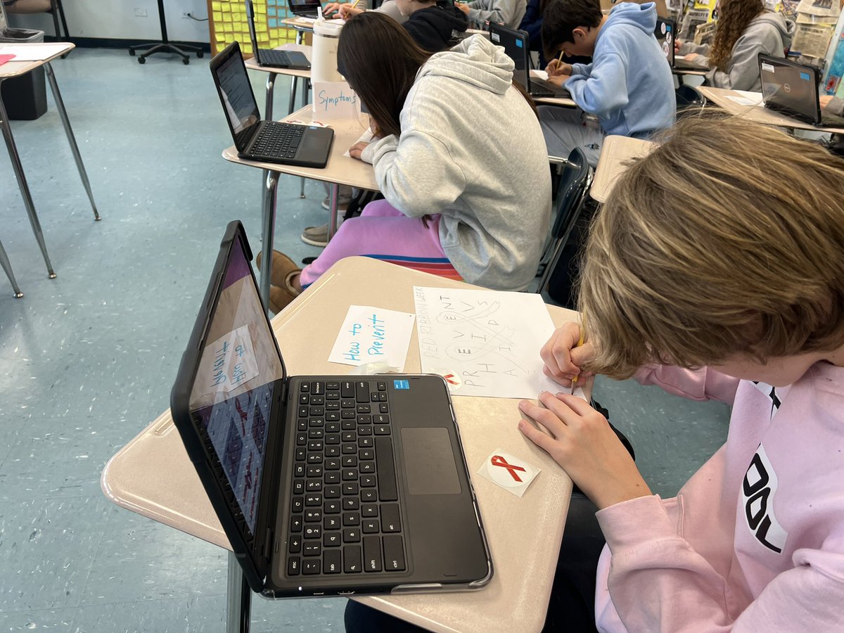 AmesChiefs's tweet photo. In commemoration of World AIDS Day, students in Mrs. Baldinger’s Health class  created PSA posters which focused on the facts and myths about the disease. https://t.co/HOoenrRgdV