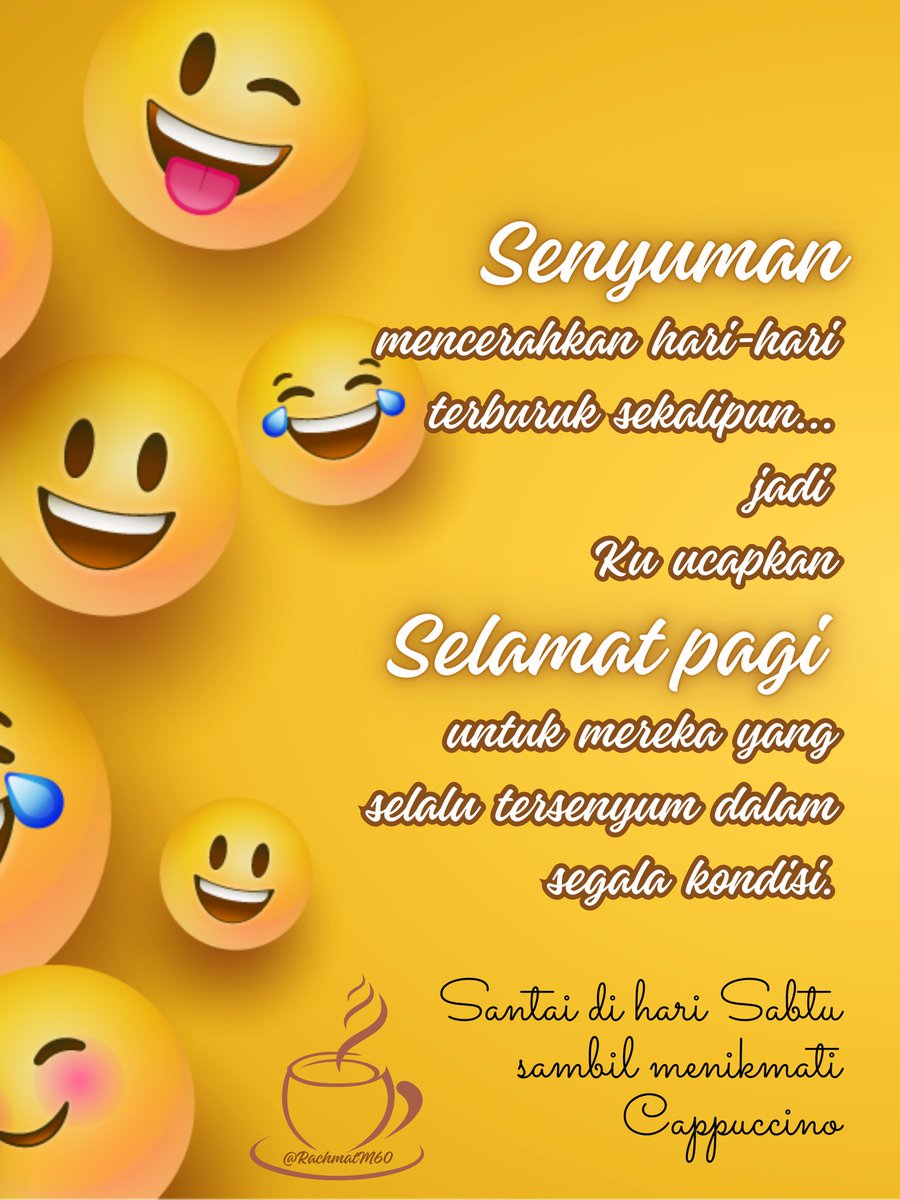 RachmatM60's tweet photo. Kehidupan hanya ada satu, lakukanlah apa yang membuatmu bahagia dan lakukanlah bersama orang yang membuatmu tersenyum. Cintailah dirimu, luangkan waktumu untuk membuat jiwamu bahagia. Selamat berakhir pekan manteman!
#SaturdayMorning
#HappyWeekend
#Enjoyyourlife
#Enjoyyourtime https://t.co/cuC5vQ6fsv