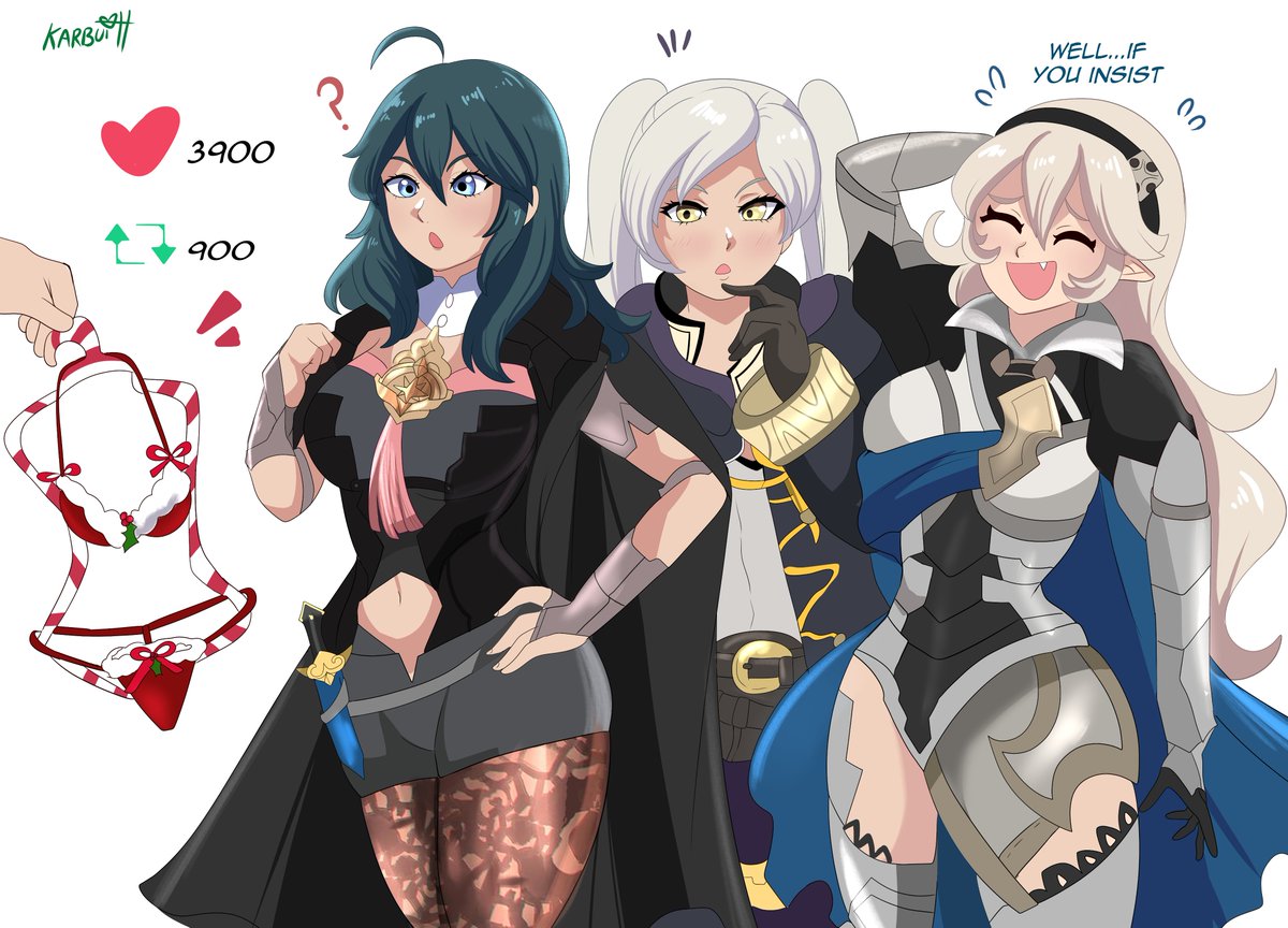 Karbuitt's tweet photo. IT'S CHRISTMAS TIME!! 🎄so...
Let's make Byleth,Robin and Corrin wear this!! https://t.co/ASJZMBVP9C