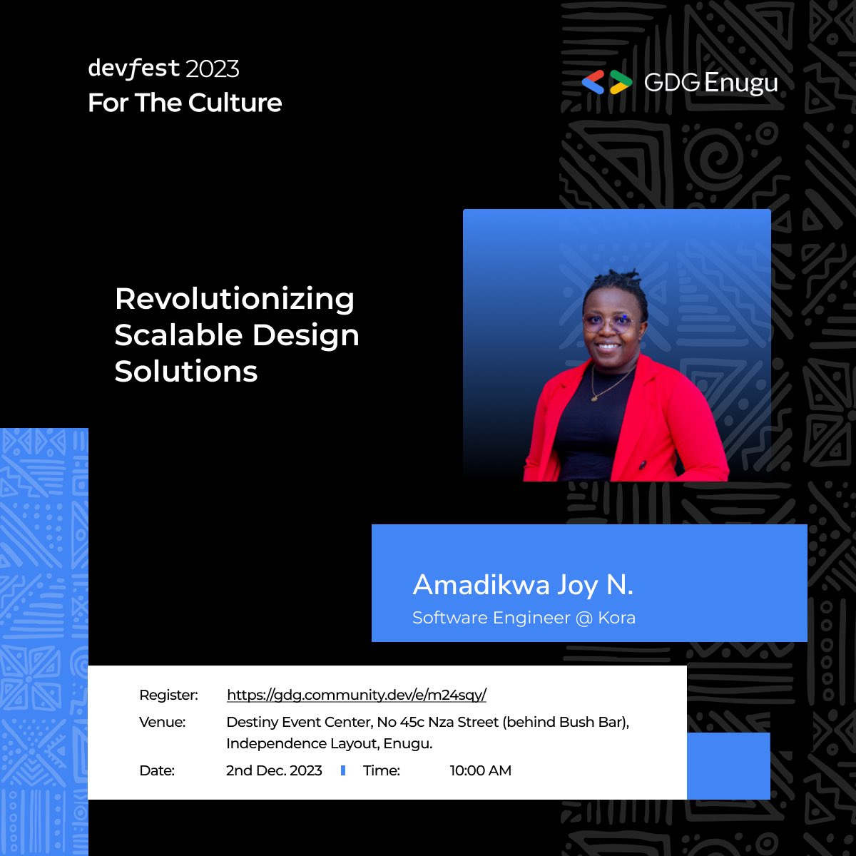 So, I will be giving a talk at Devfest Enugu tomorrow at ‘Revolutionizing Scalable Design Solutions’. Let’s connect tomorrow if you will be physically available. #DevFest2023 #DevFest #DevFestEnugu #DevFest23