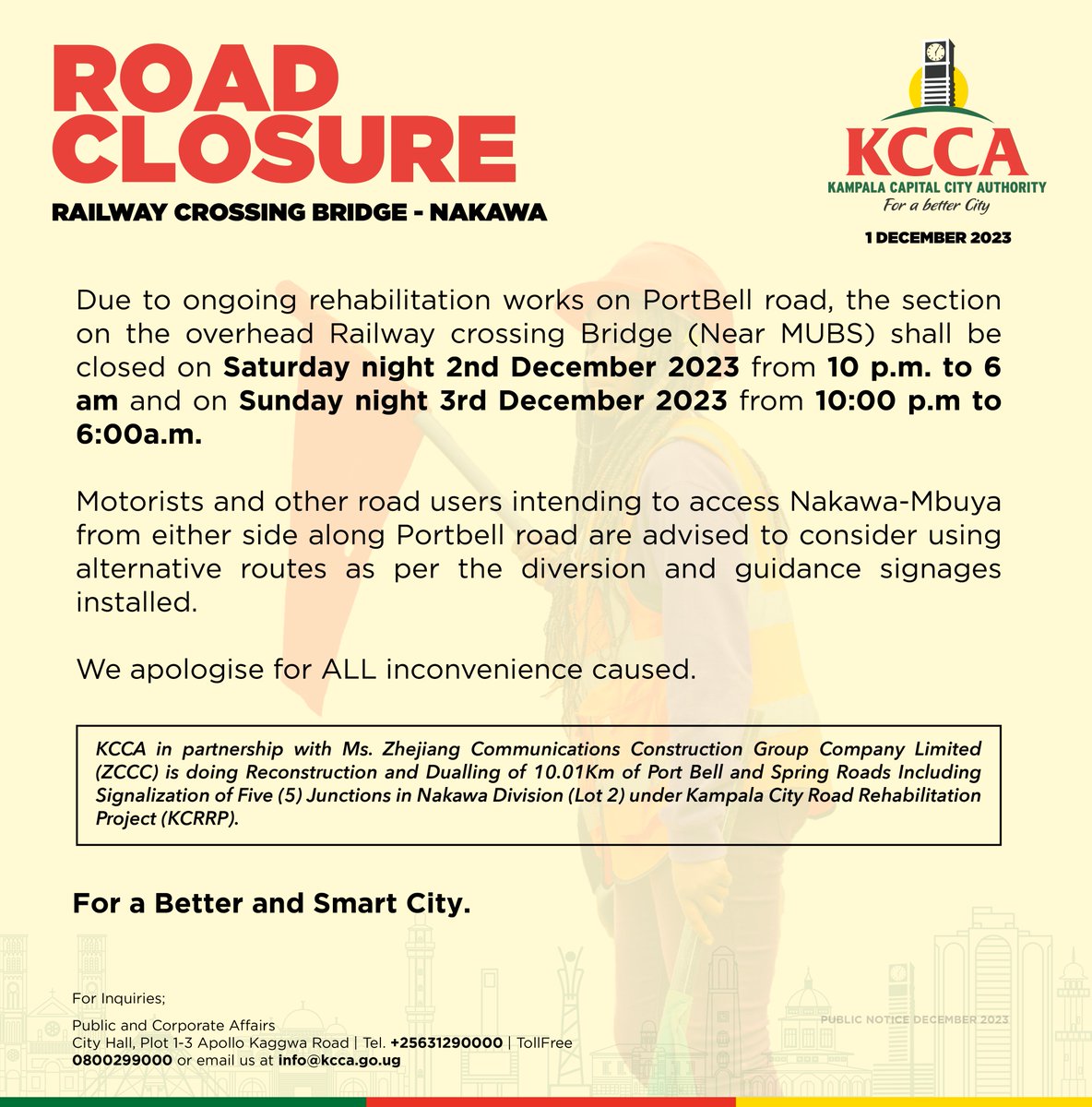 KCCAUG's tweet image. Please take note of this temporary closure over this weekend and plan your journey/route accordingly.

#KCCAatWork #ForABetterCity #KlaSmartCity