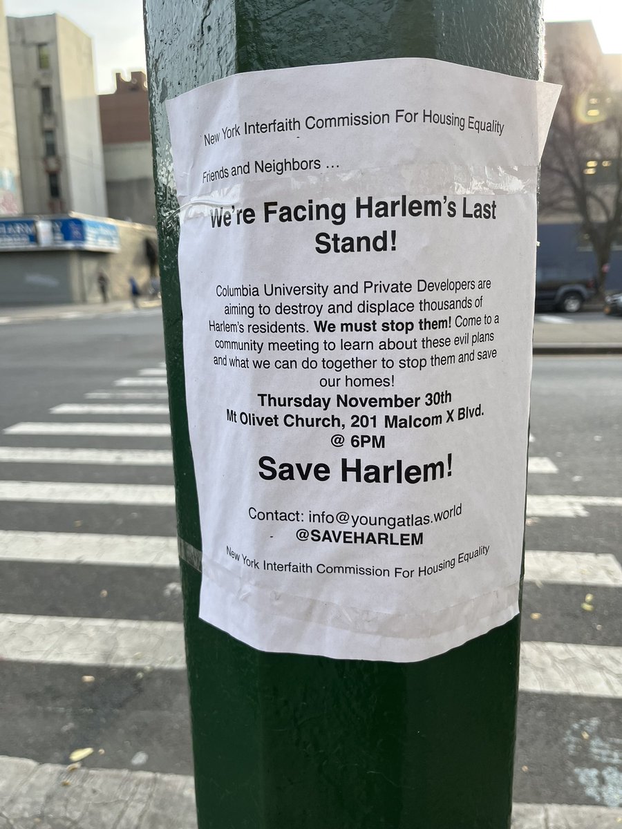 LosFreaklander's tweet photo. @JuneMo41 Attended this rally yesterday. I guess this is how it starts. 150 people in a church trying to mobilize against the Columbia machine gobbling up the westside. I signed up for the communications , research and community outreach teams. #SaveHarlem https://t.co/w7A51NpZ8i