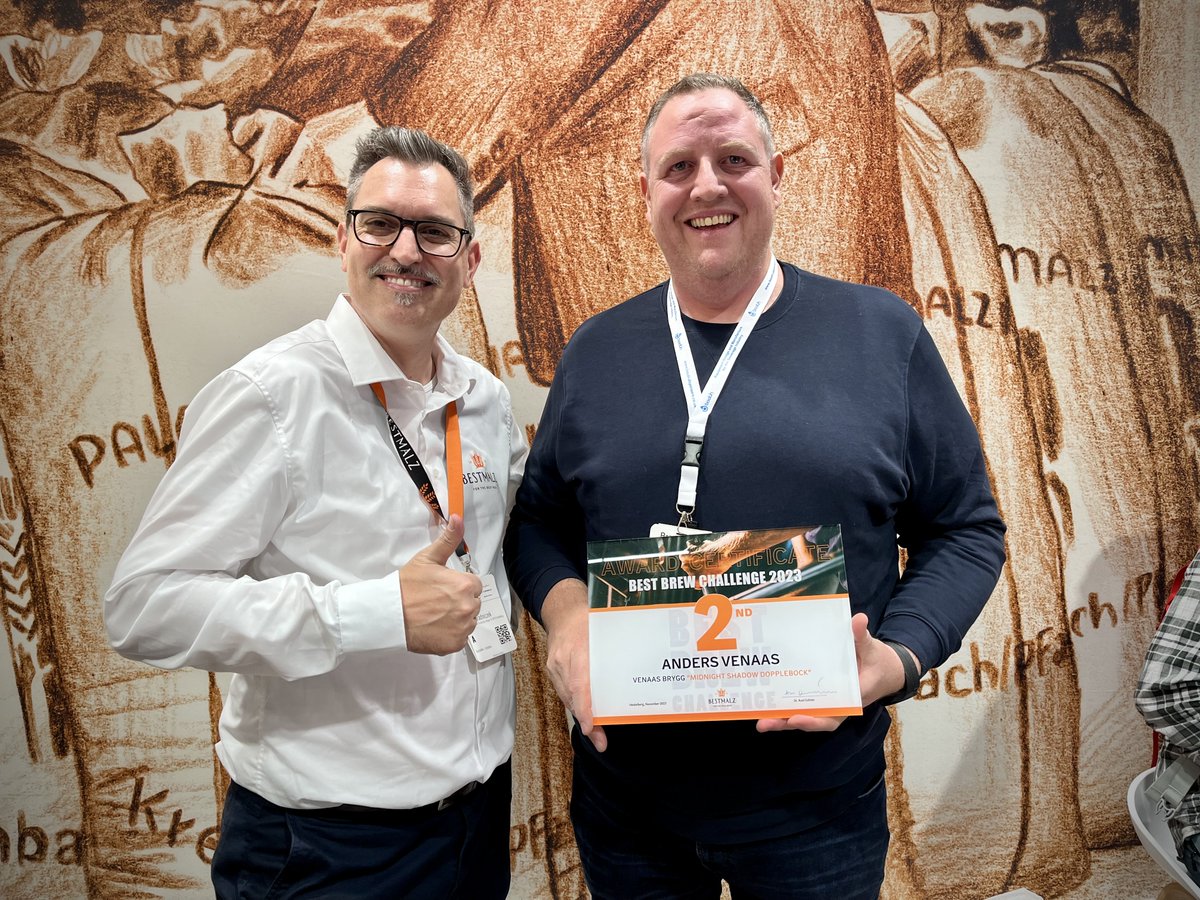The second place winner Anders Venaas from Norway, a home brewer brewing under the name 'Venaas Brygg'. Congratulations on this exceptional achievement of placing second from 122 submitted beers! #bestbrewchallenge
