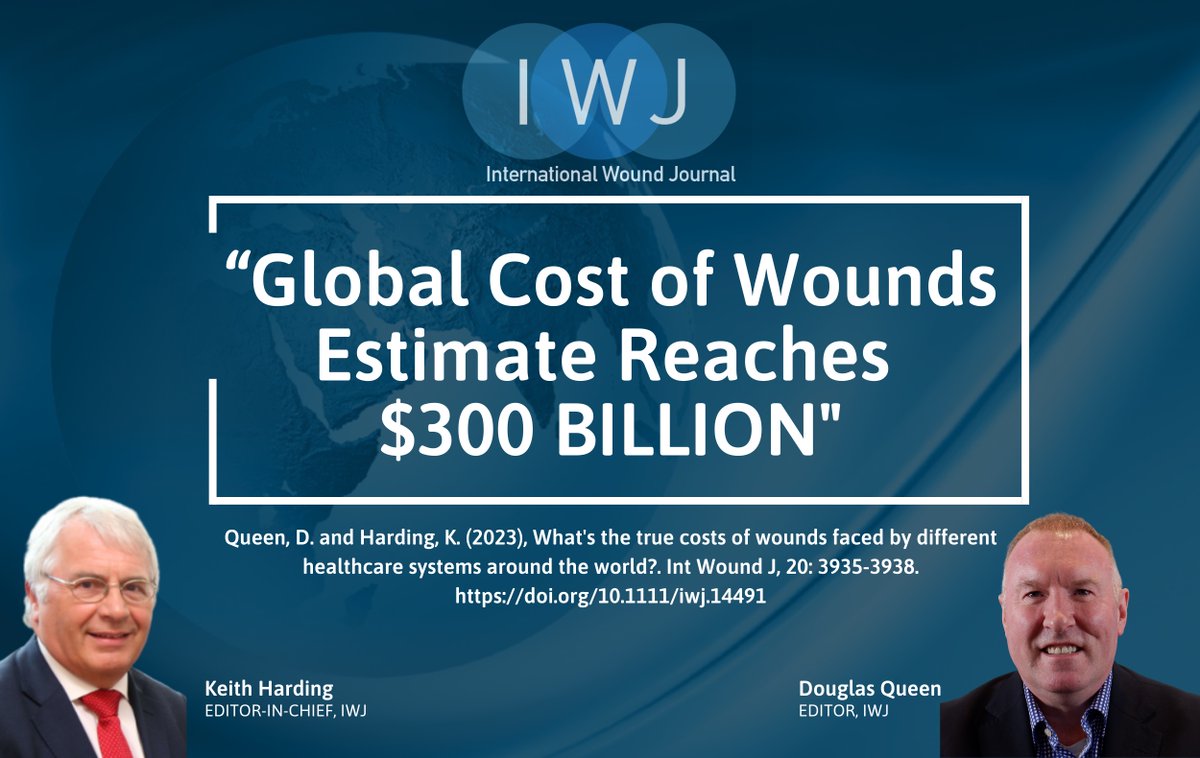 Estimated Global Wound Care Spending: The International Wound Journal recently published an editorial showing that the global spend on wounds in 2019 was estimated to have reached the $300 billion mark! 
onlinelibrary.wiley.com/doi/10.1111/iw…
#woundcare #costs #IWJ