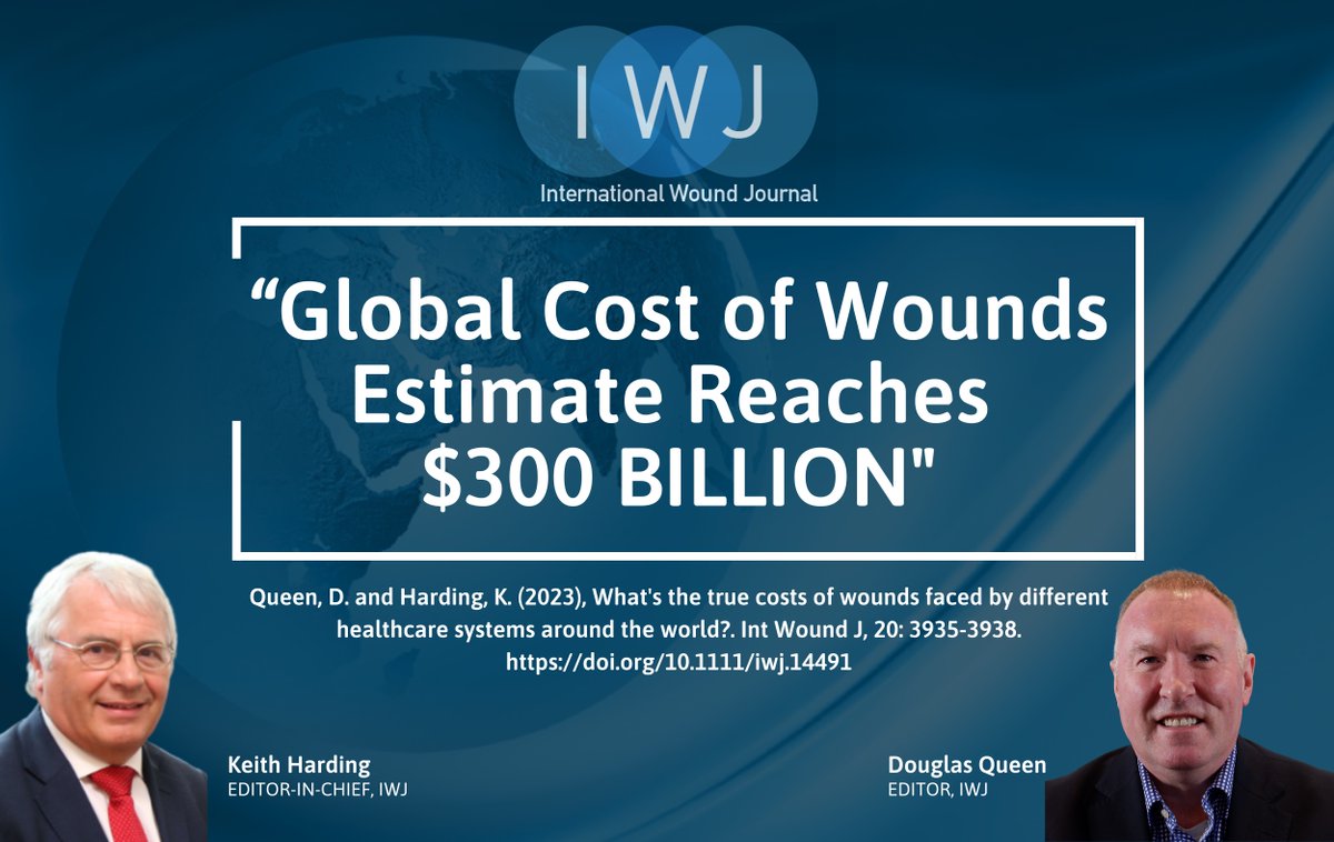 Estimated Global Wound Care Spending: The International Wound Journal recently published an editorial showing that the global spend on wounds in 2019 was estimated to have reached the $300 billion mark! onlinelibrary.wiley.com/doi/10.1111/iw… #woundcare #costs #IWJ