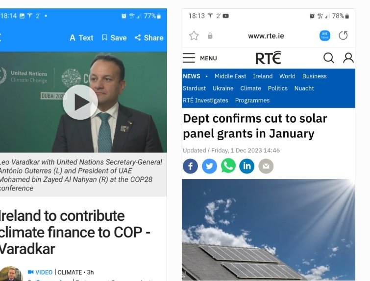 Both of these are @rtenews headlines today.