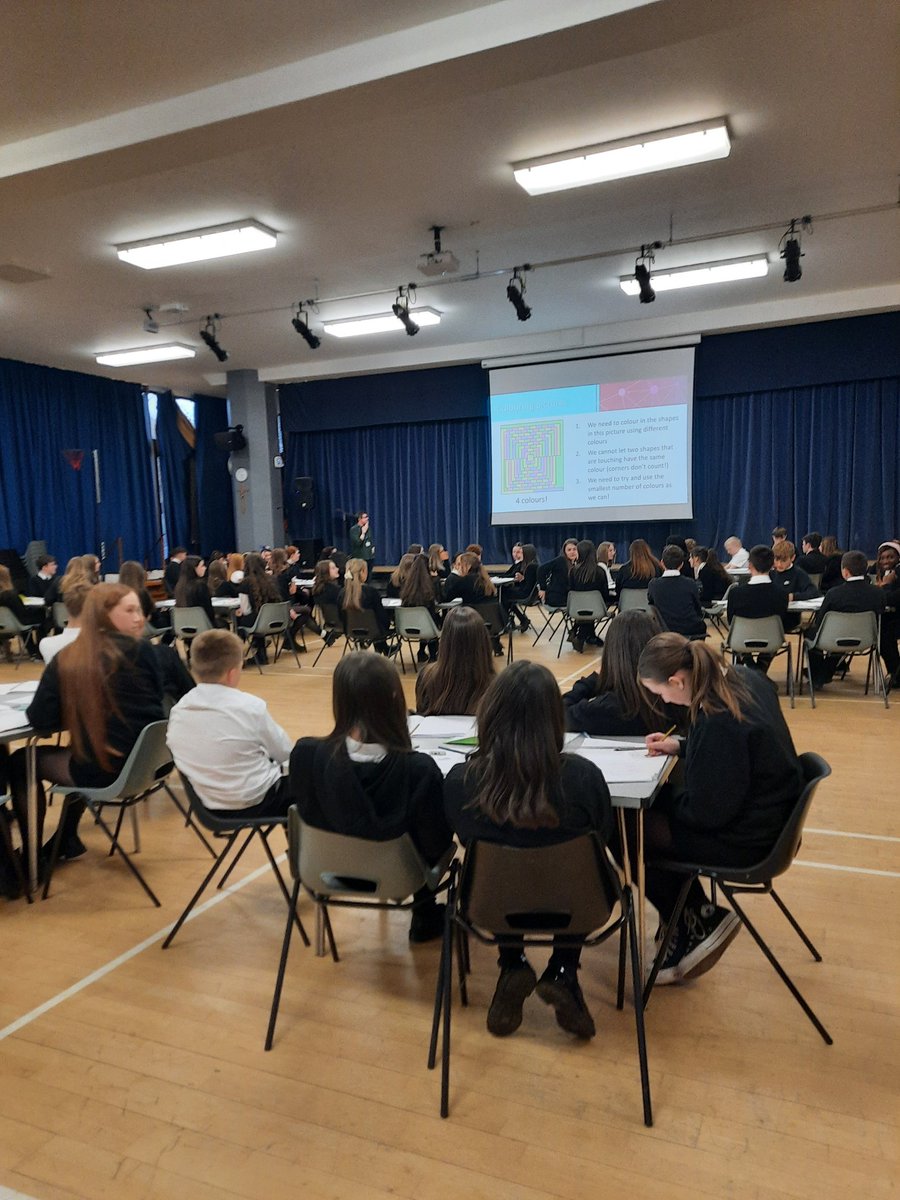 All of S3 participating in Network Theory workshop. Thank you <a href="/jonriddledevlin/">Jon Devlin</a> from <a href="/UniStrathclyde/">University of Strathclyde</a> for coming along for #SpotlightOnNumeracy Week.
<a href="/OLHSCumbernauld/">OLHS Cumbernauld</a> #TheOurLadysWay